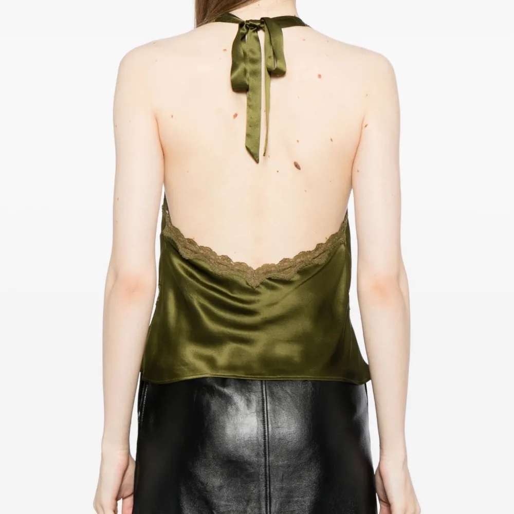 NWOT Reformation Monica Silk Top in Green - Picture 4 of 5